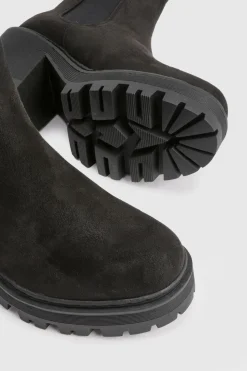 Bottes Chelsea en faux suède à talon bloc épais