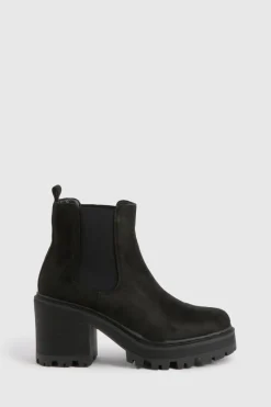 Bottes Chelsea en faux suède à talon bloc épais