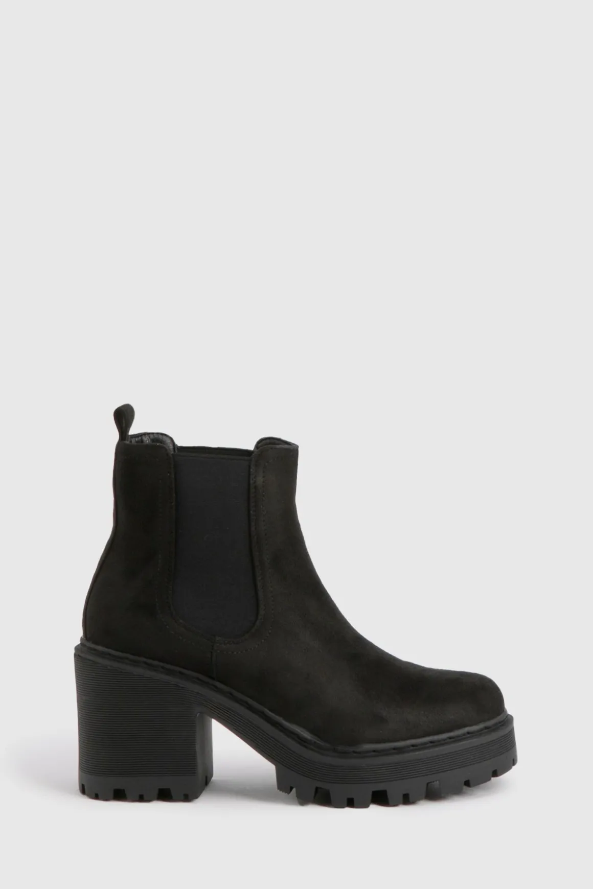 Bottes Chelsea en faux suède à talon bloc épais