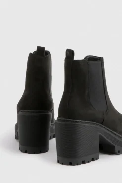 Bottes Chelsea en faux suède à talon bloc épais