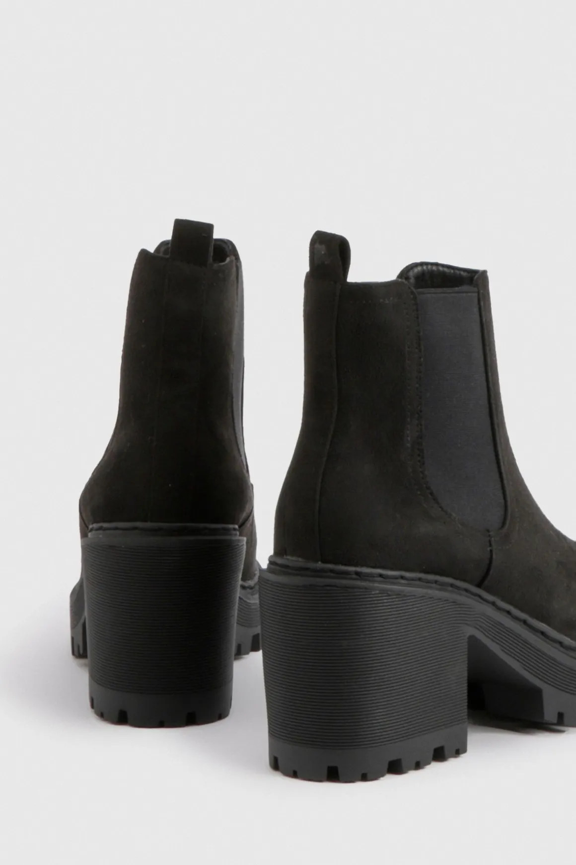 Bottes Chelsea en faux suède à talon bloc épais