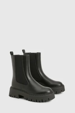 Bottes Chelsea à la cheville à panneau élastique épais