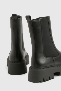 Bottes Chelsea à la cheville à panneau élastique épais