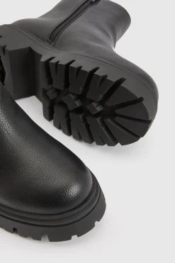 Bottes Chelsea À Semelle Épaisse Avec Détail Zippé Coupe Large