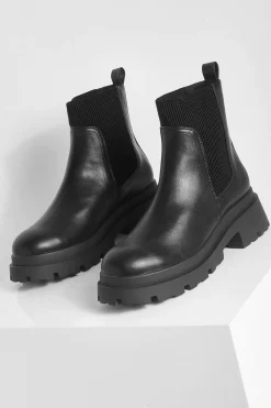 boohoo Bottes Chelsea à semelle épaisse< Bottes|Bottes Noires