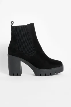 Bottes Chelsea à talons épais en synthétique, coupe large