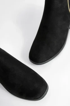 boohoo Bottes Chelsea zippées à talon carré< Bottes|Bottes En Daim