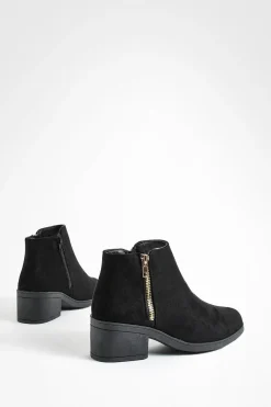 boohoo Bottes Chelsea zippées à talon carré< Bottes|Bottes En Daim