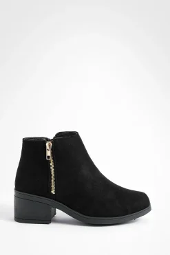 boohoo Bottes Chelsea zippées à talon carré< Bottes|Bottes En Daim
