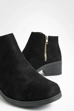boohoo Bottes Chelsea zippées à talon carré< Bottes|Bottes En Daim