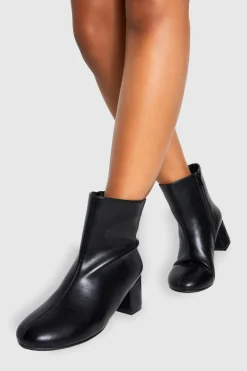 Bottes chevilles à talon bloc à coupe large