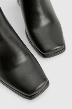 boohoo Bottes à cheville à talon bloc, coupe large< Bottines|Bottes Noires