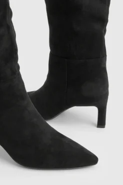 boohoo Bottes Colonnes à Talon Aiguille Bas en synthétique< Bottes|Bottes En Daim