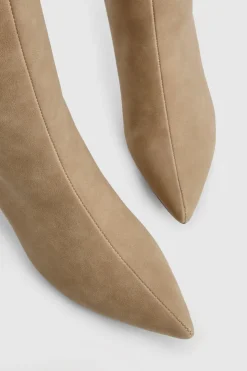 Bottes Column en nubuck à talon bas, montantes jusqu'au genou