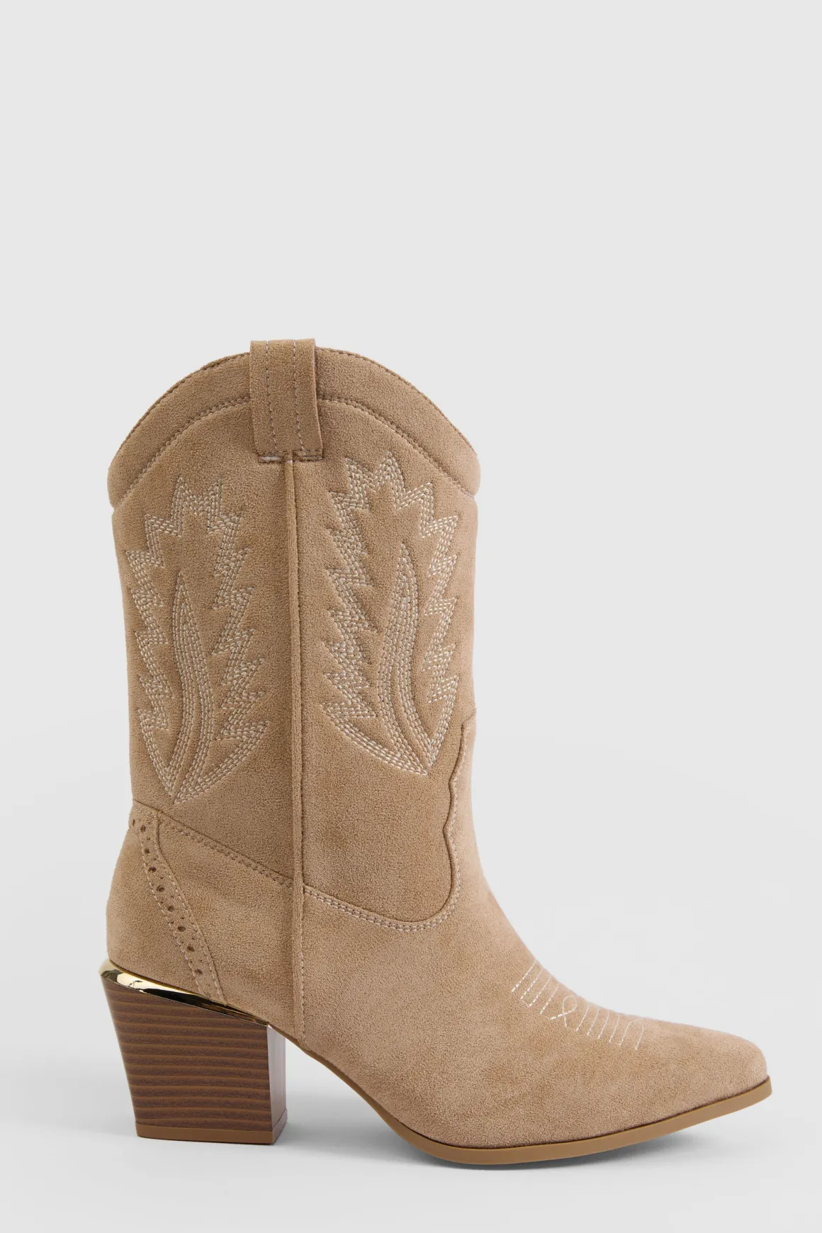 Bottes Cowboy Coupe Large Détail Finition Dorée