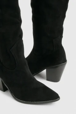 boohoo Bottes Cowboy Coupe Large En Synthétique< Bottes|Bottes En Daim