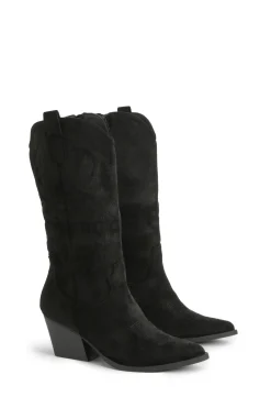 boohoo Bottes cowboy western à détails brodés< Bottes|Bottes Noires