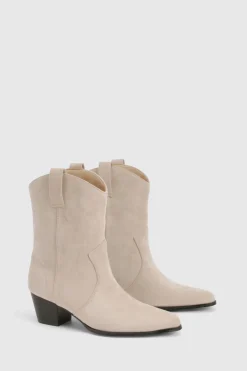 Bottes cowboy western à la cheville avec détail onglet en synthétique