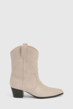 Bottes cowboy western à la cheville avec détail onglet en synthétique