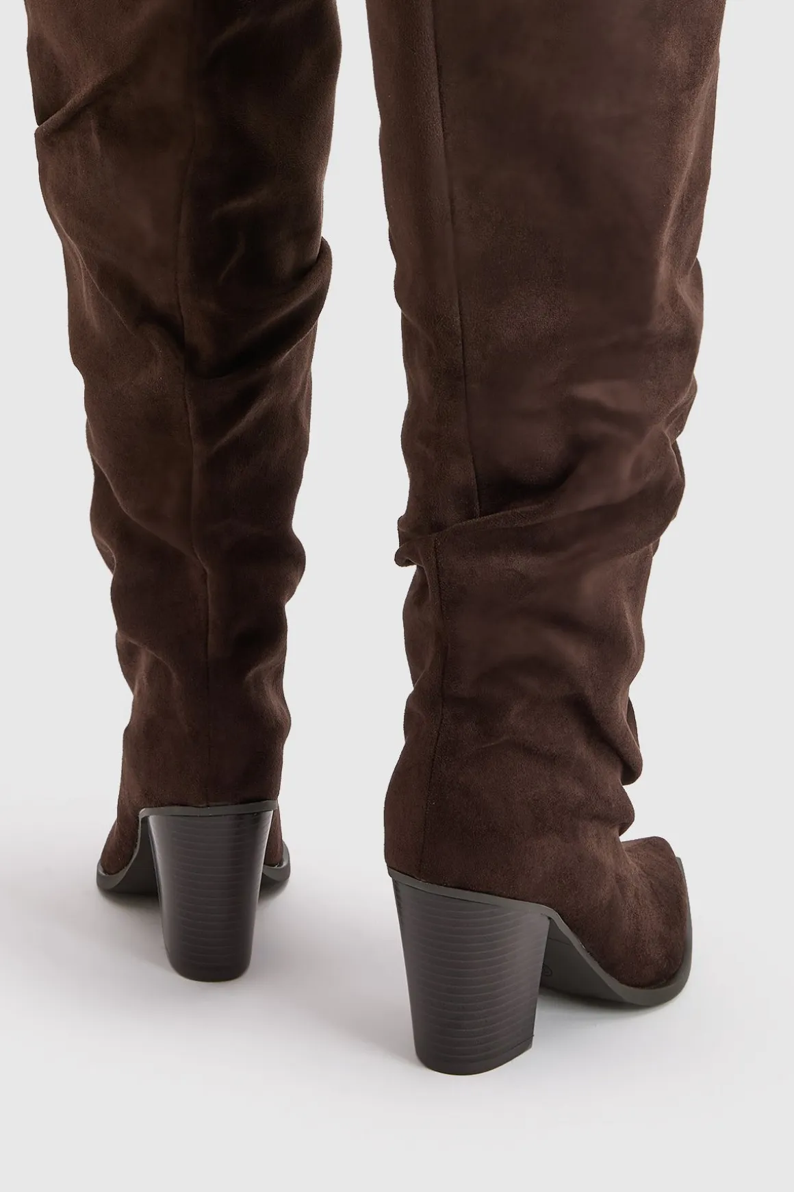Bottes Cowboy Western Montantes Au Genou En Synthétique Froncée