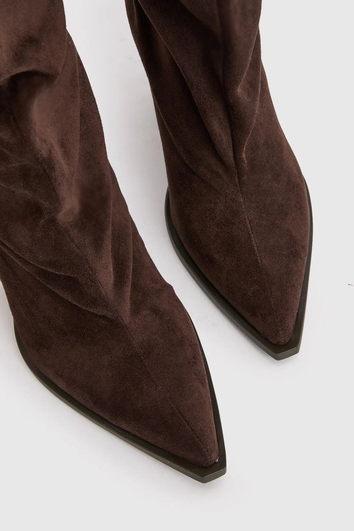 Bottes Cowboy Western Montantes Au Genou En Synthétique Froncée