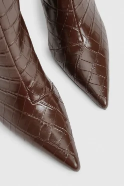 boohoo Bottes Croc à talon bloc et à colonne< Looks Chocolat|Bottes