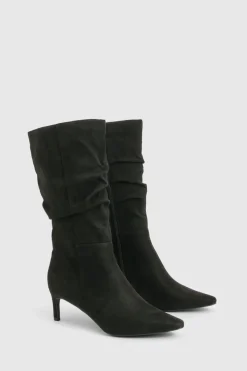 Bottes cuissardes stilettos froncées