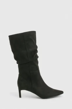 Bottes cuissardes stilettos froncées