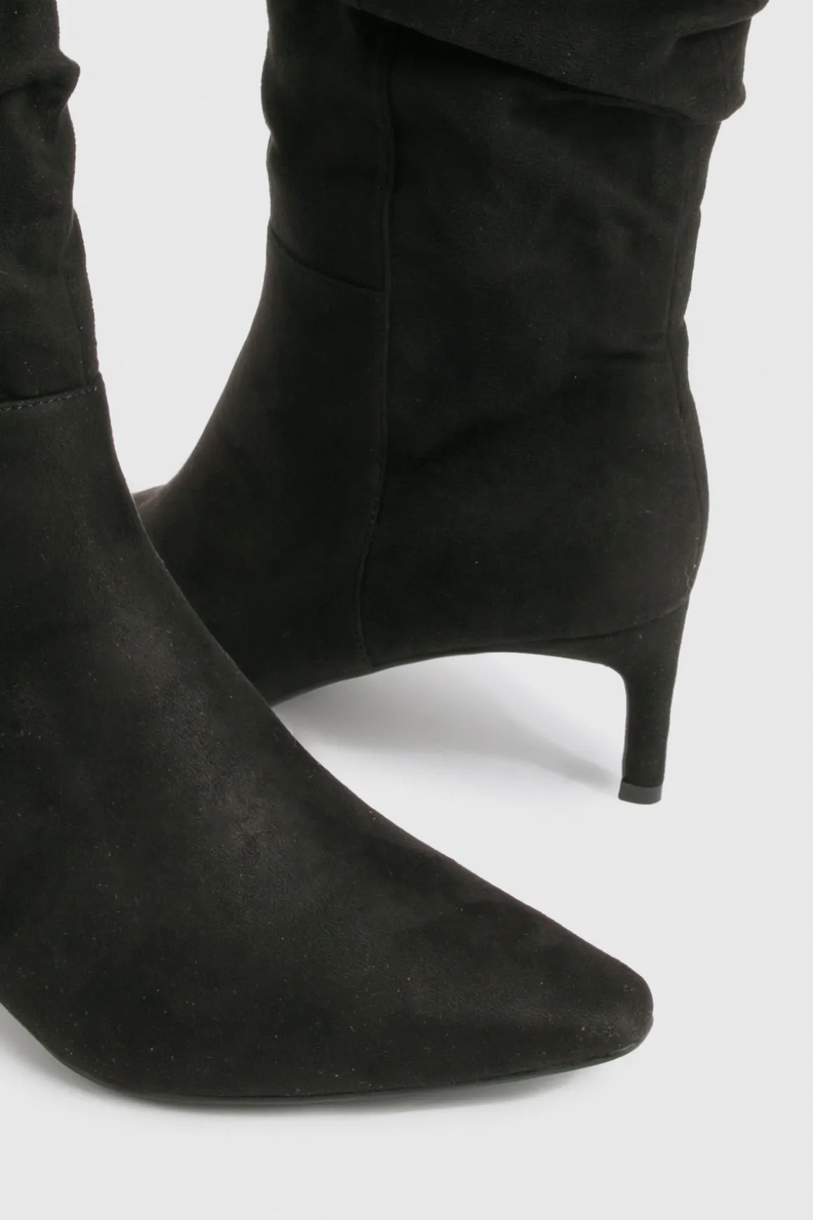 Bottes cuissardes stilettos froncées