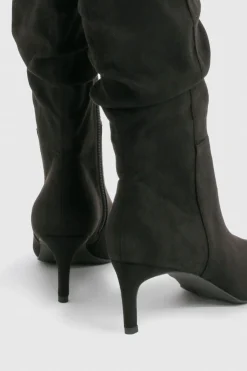 Bottes cuissardes stilettos froncées