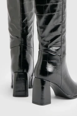 Bottes cuissardes à talon bloc Croc