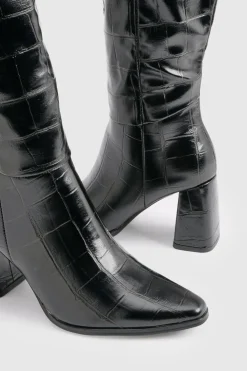 Bottes cuissardes à talon bloc Croc