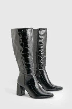 Bottes cuissardes à talon bloc Croc