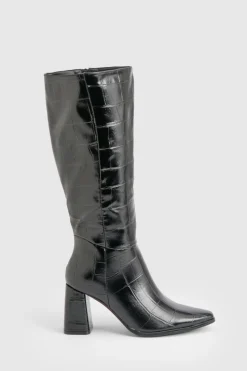 Bottes cuissardes à talon bloc Croc