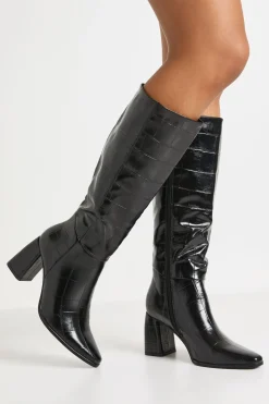 Bottes cuissardes à talon bloc Croc