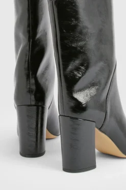 boohoo Bottes cuissardes à talon bloc et genou incurvé< Bottes|Bottes Hautes