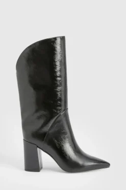 boohoo Bottes cuissardes à talon bloc et genou incurvé< Bottes|Bottes Hautes
