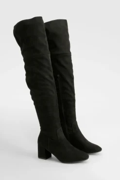 Bottes Cuissardes À Talon Bloc En Synthétique