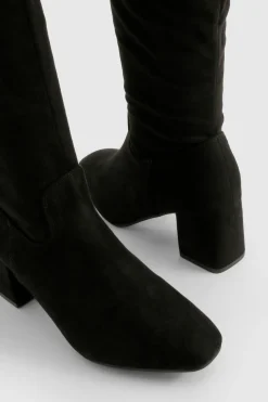 Bottes Cuissardes À Talon Bloc En Synthétique