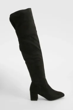 Bottes Cuissardes À Talon Bloc En Synthétique