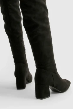 Bottes Cuissardes À Talon Bloc En Synthétique