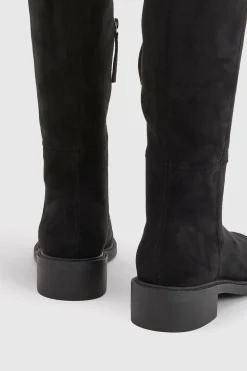 Bottes Cuissardes À Talon Plat Avec Détail Nœud