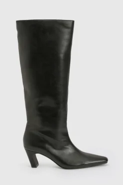 boohoo Bottes cuissardes à talon évasé, tige droite et bout pointu< Bottes|Bottes Hautes
