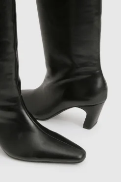 boohoo Bottes cuissardes à talon évasé, tige droite et bout pointu< Bottes|Bottes Hautes