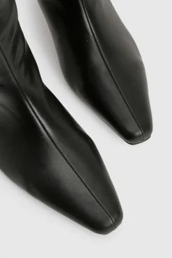 boohoo Bottes cuissardes à talon évasé, tige droite et bout pointu< Bottes|Bottes Hautes