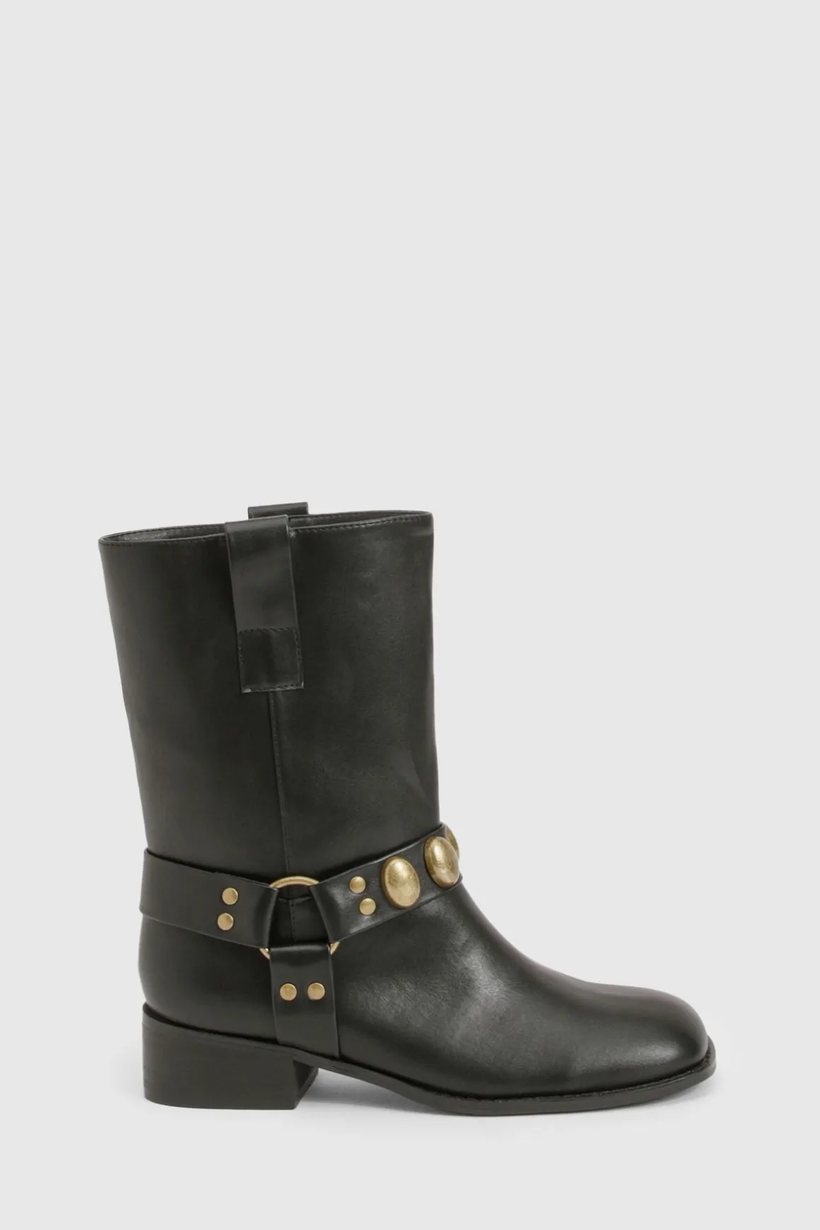 Bottes de biker avec détails de harnais