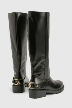 Bottes de biker montantes aux détails métalliques