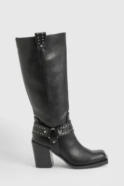 boohoo Bottes de biker Western à détails cloutés< Bottes|Bottes Motardes