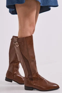 Bottes de Cavalière Montantes Kamille Coupe Large en synthétique avec Élastique