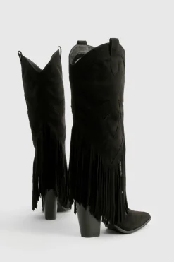 Bottes de cowboy style western avec détails à gland